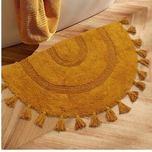 Gold Half Circle Accent Rug Bath Mat